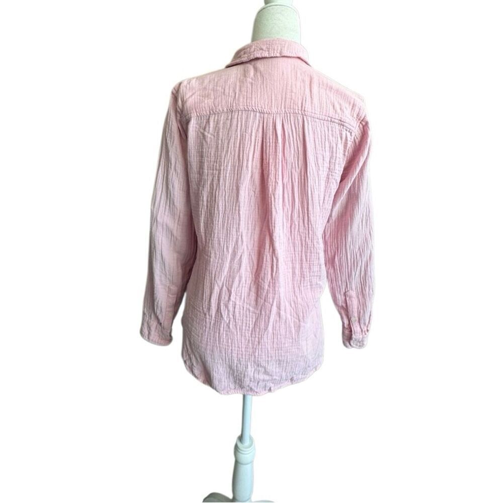 J. Crew Women's Light Pink Crinkled Button-Up Blouse Long Sleeve SZ S - Picture 2 of 12